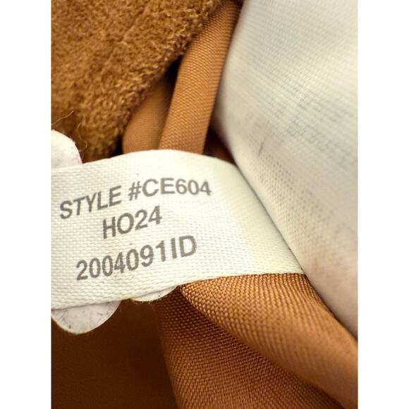 J Crew Carmel Brown Faux-suede drop-waist ruffle Sleeveless mini dress 8 - Picture 9 of 11